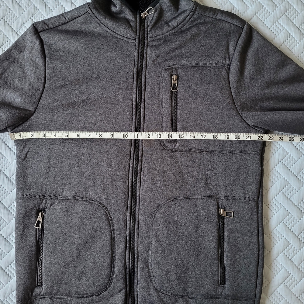 U.S. Life Men's Charcoal Gray Sherpa-Fleece Lined Full-Zip Hoodie - Picture 6 of 11
